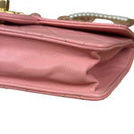 Chanel Pink Quilted Leather Pearl Chain Flap Bag 2019