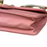 Chanel Pink Quilted Leather Pearl Chain Flap Bag 2019