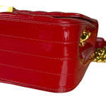 Saint Laurent Red Patent Vicky Chain Flap Bag