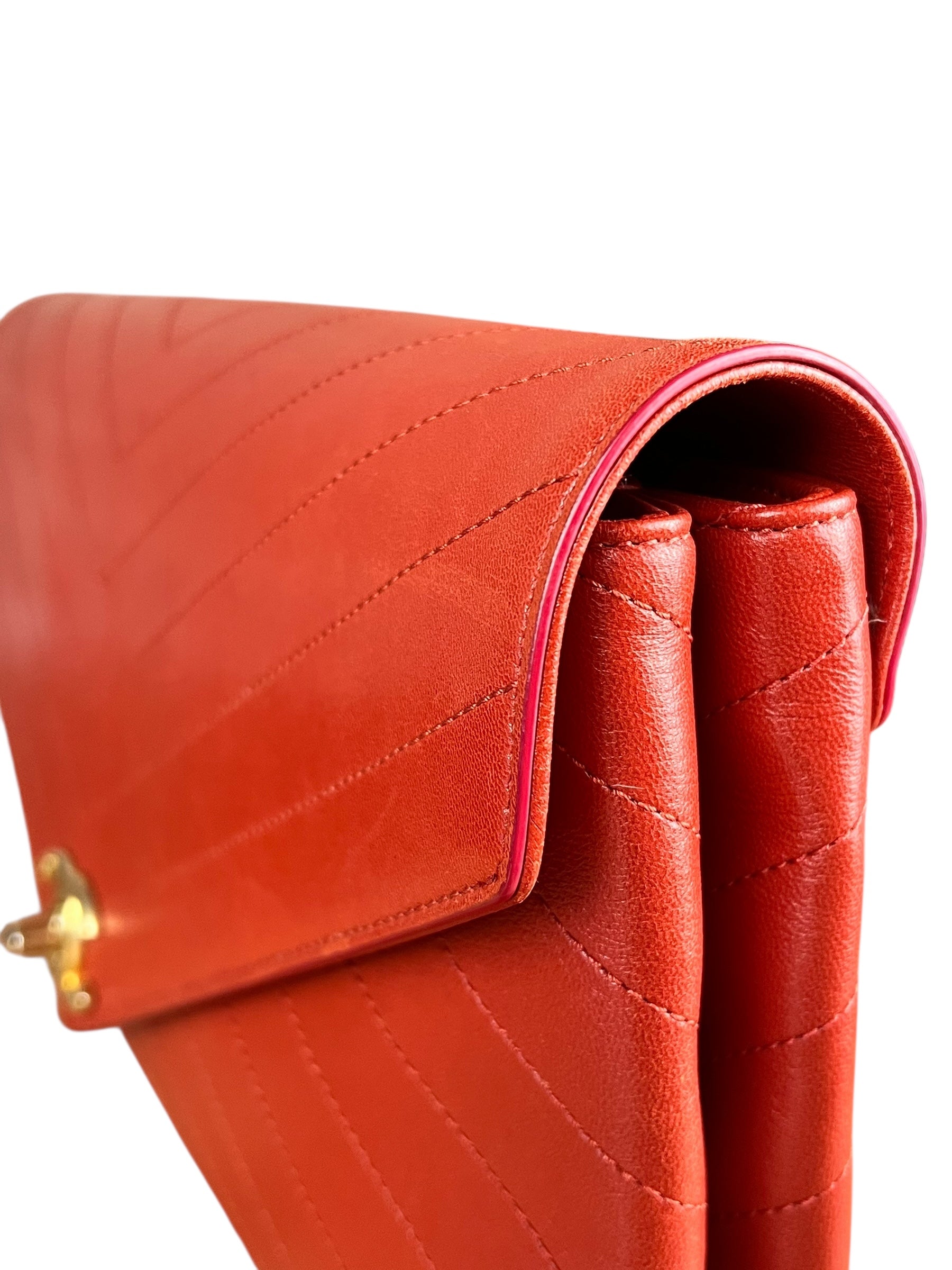 Chanel Chevron Quilted Envelope Clutch