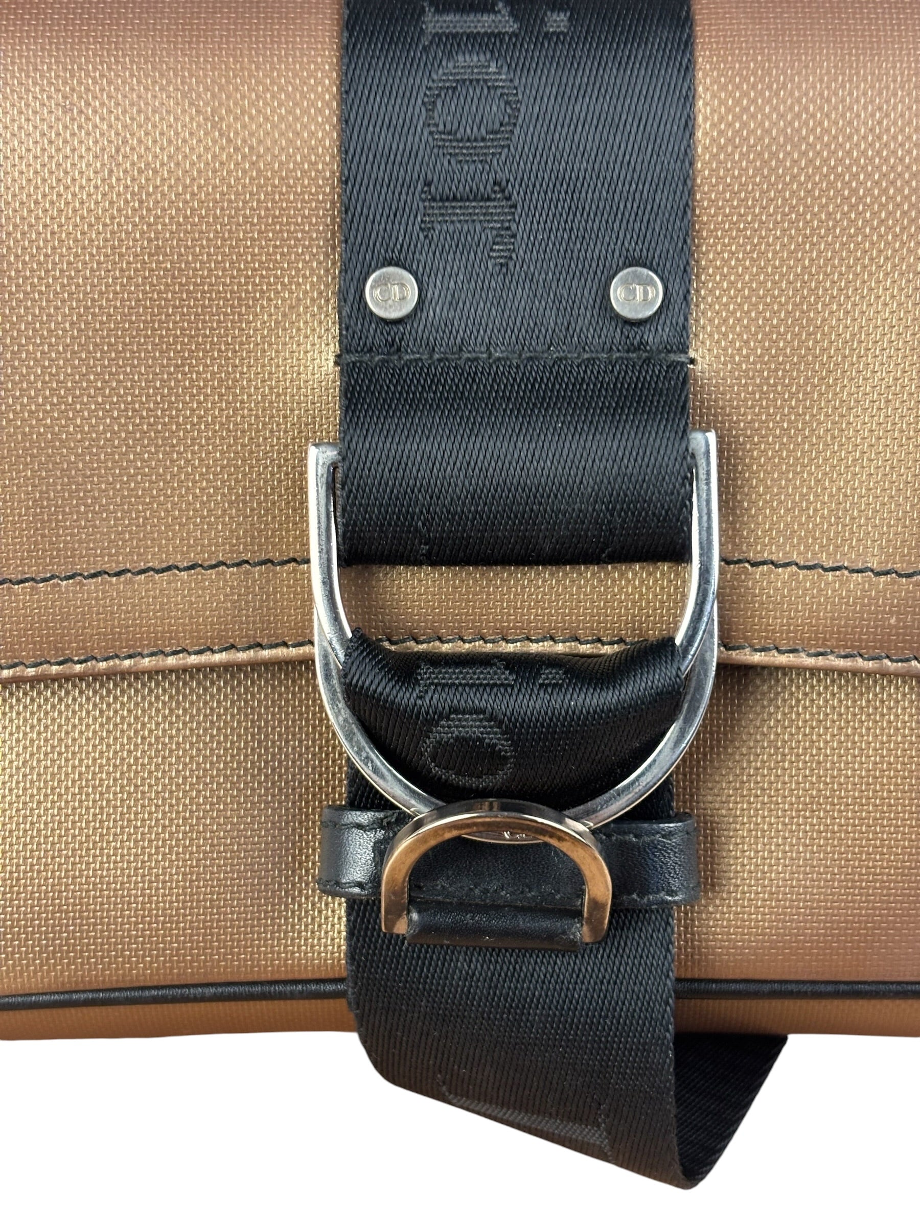 Christian Dior Bronze Coated Canvas Hardcore Shoulder Bag