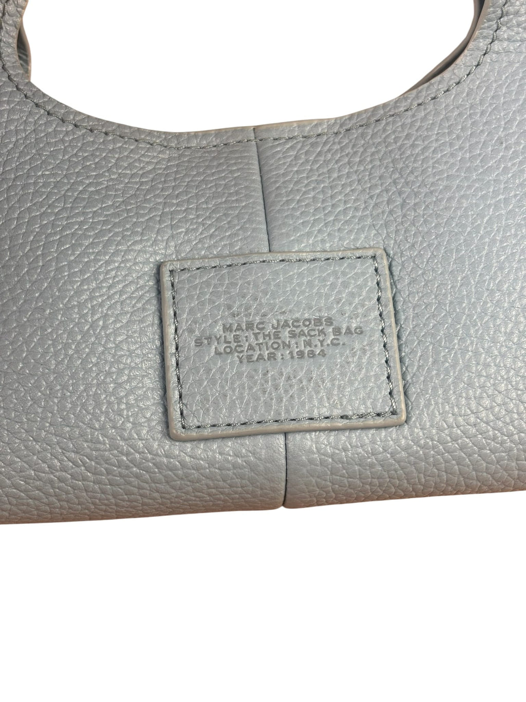 Marc Jacobs Cloud Blue Pebbled Leather Nano The Sack Two-Way Hobo