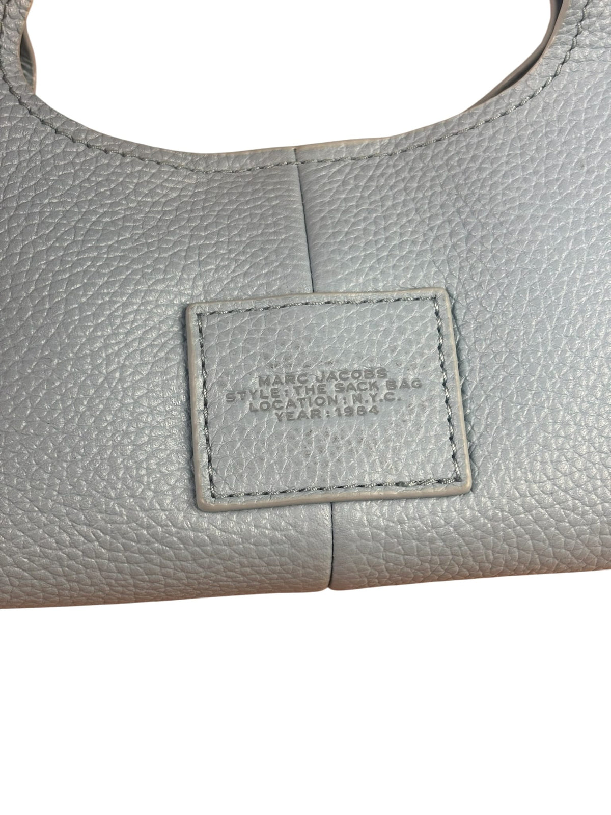 Marc Jacobs Cloud Blue Pebbled Leather Nano The Sack Two-Way Hobo