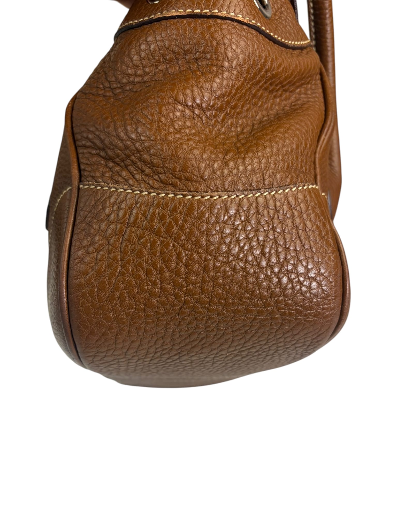 Prada Lizard Pushlock Flap Brown Vitello Daino Shoulder Bag
