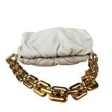 Bottega Veneta Cream Leather The Chain Pouch