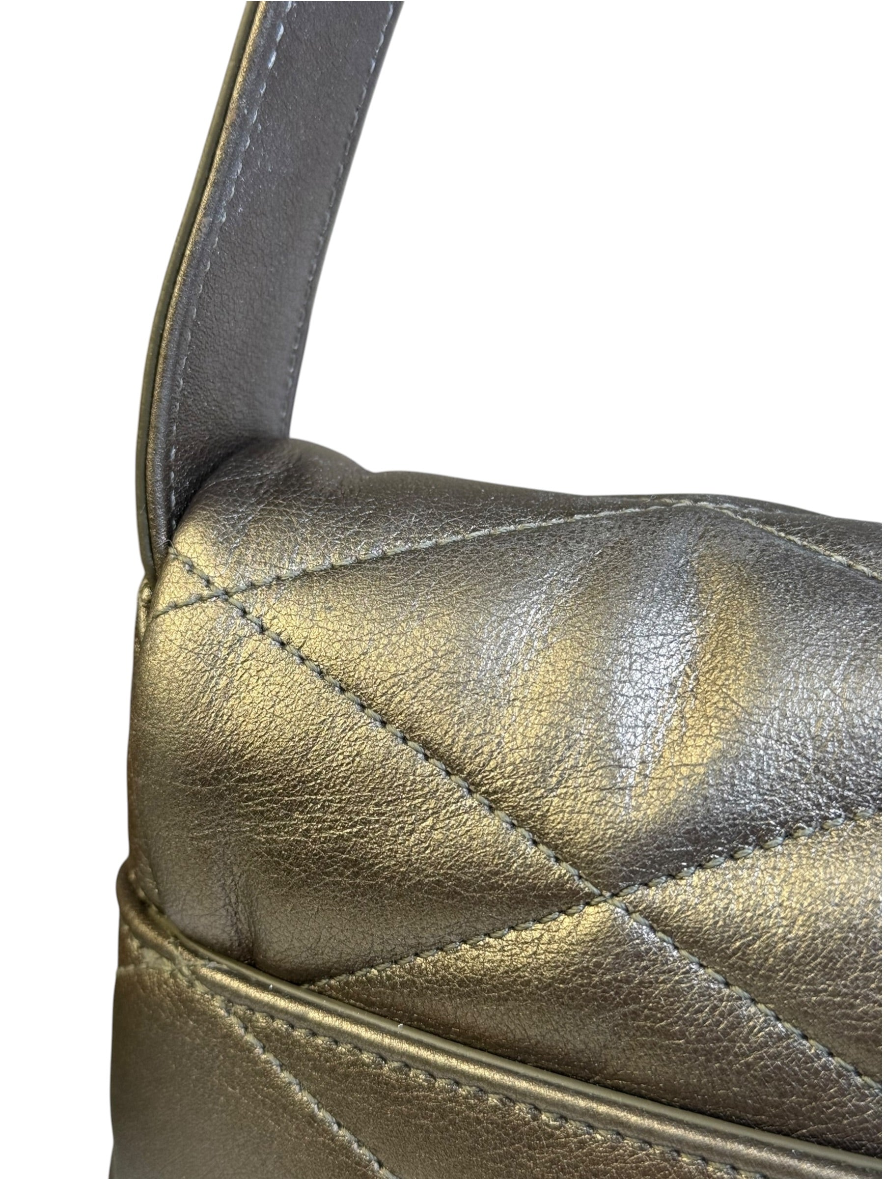 Saint Laurent Metallic Bronze Lambskin Quilted Le 57 Shoulder Bag
