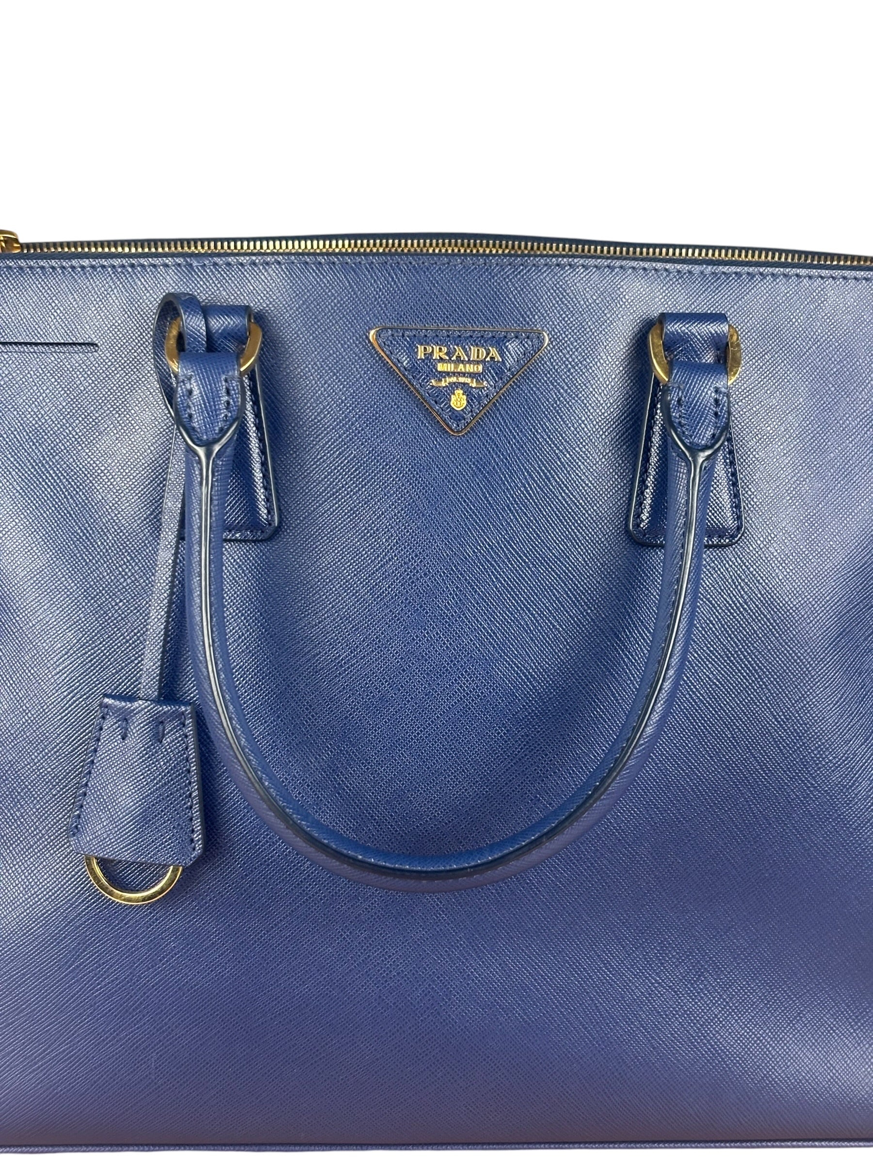 Prada Blue Galleria Saffiano Leather Tote