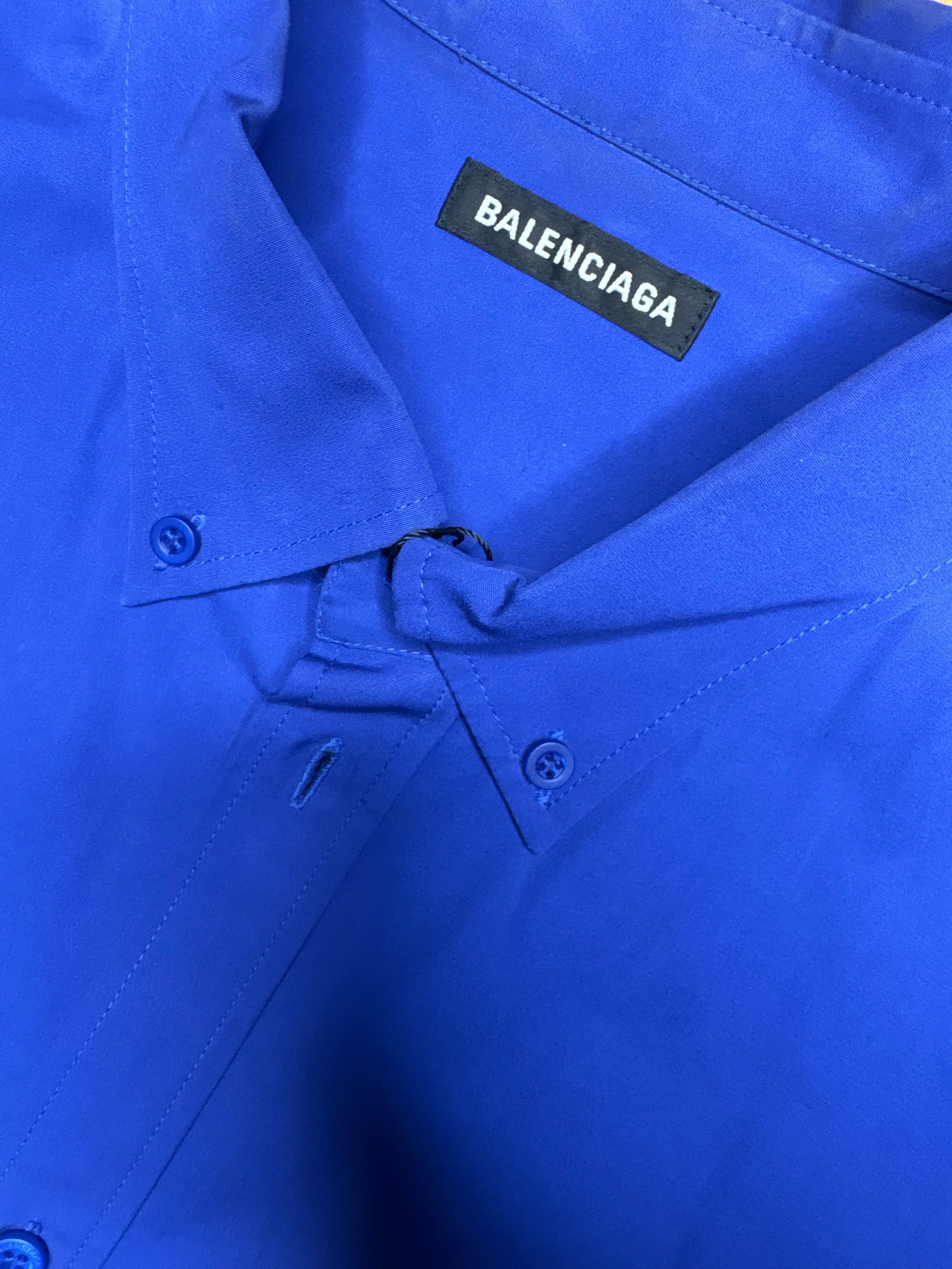 Balenciaga Blue Poplin Button Up Shirt