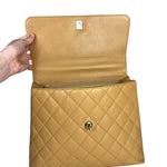 Chanel Beige Calfskin Kelly Top Handle Bag 2001