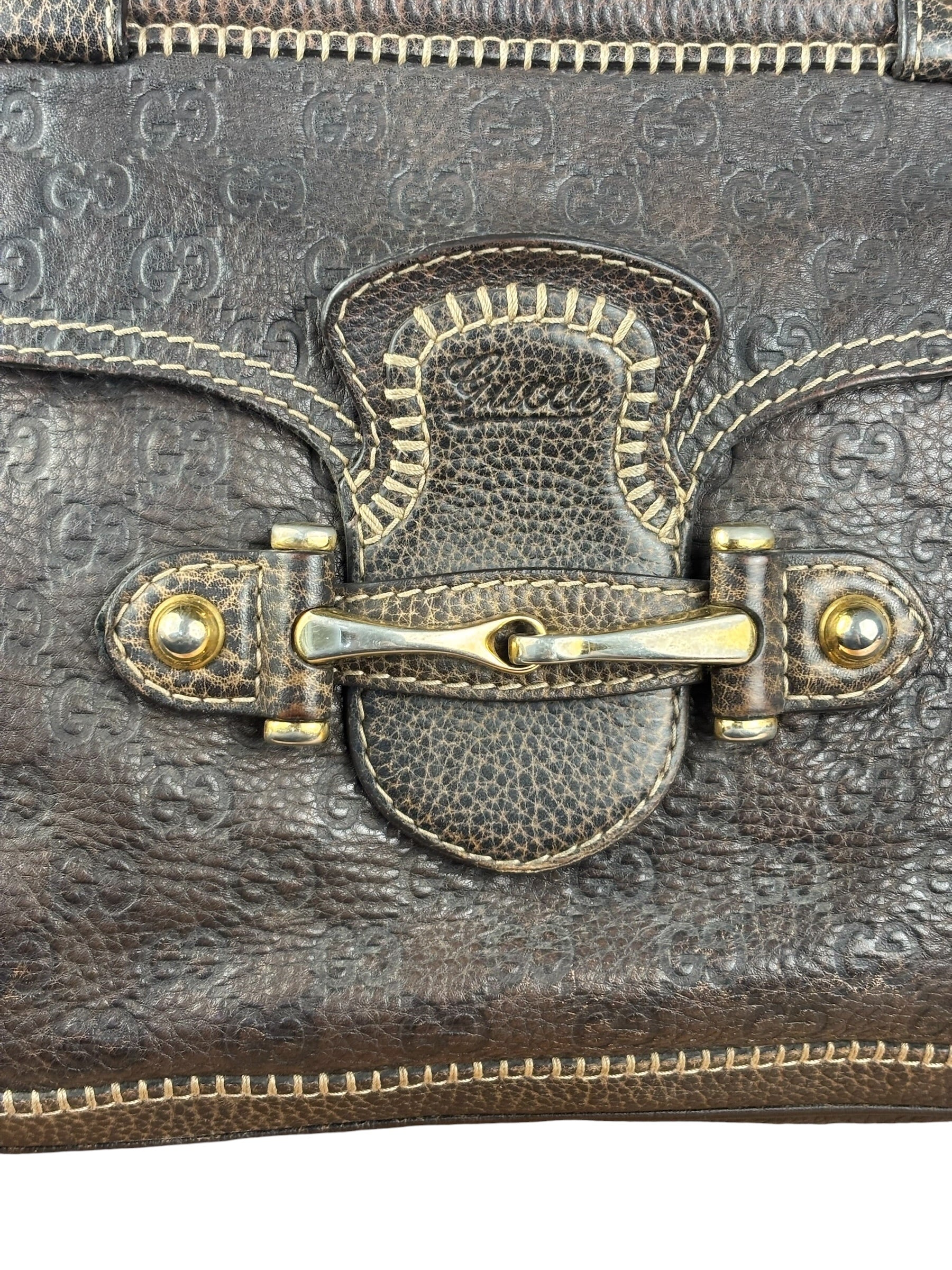 Gucci New Pelham Brown Leather Handbag