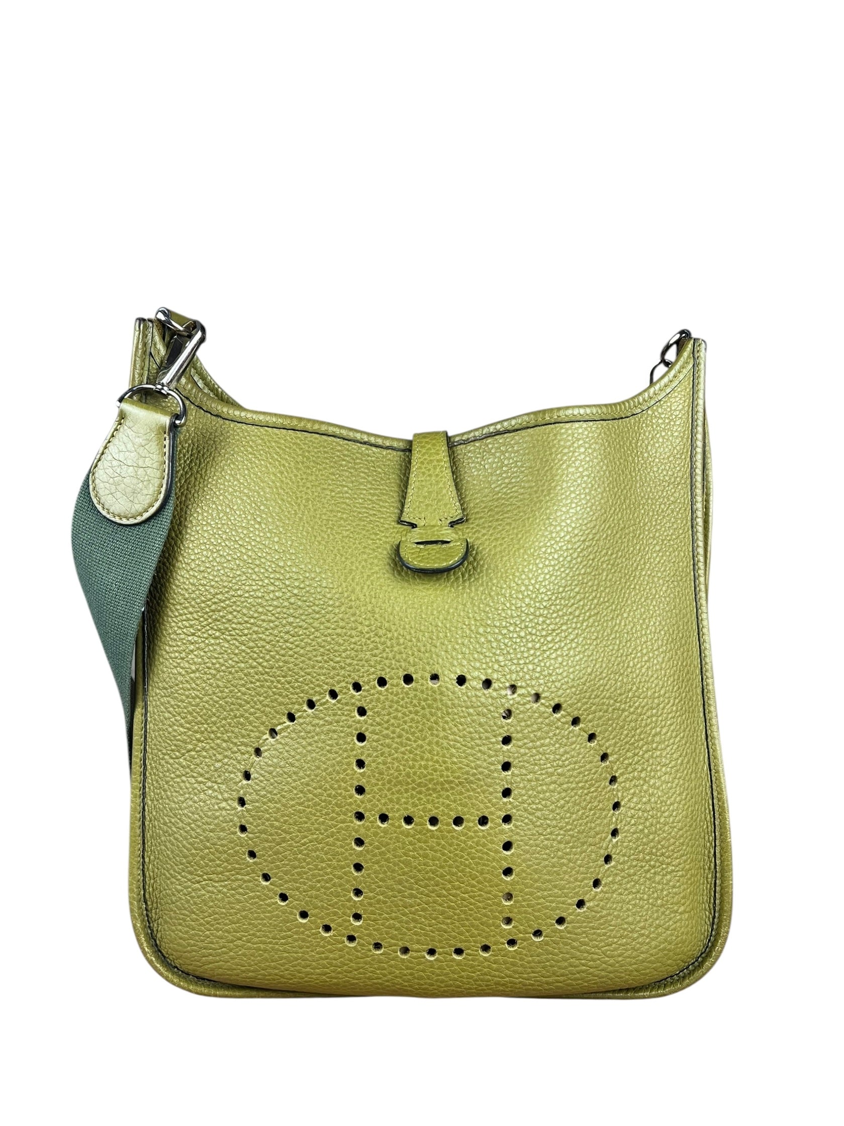 Hermes Taurillon Clemence Evelyne Green