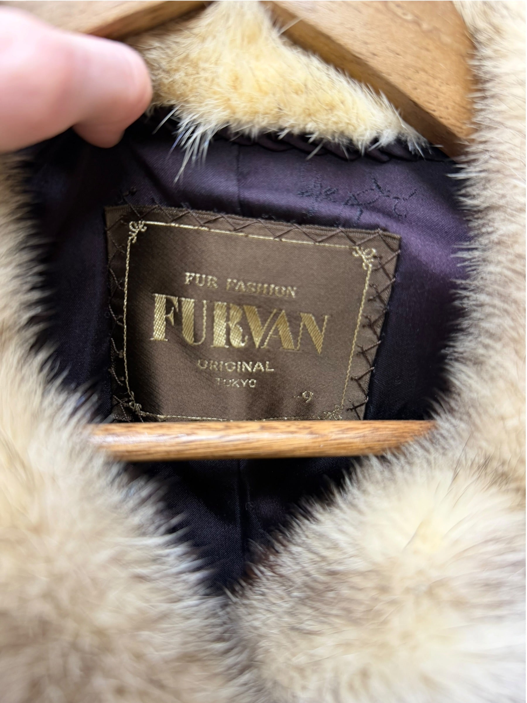 Furvan Vintage Black Intricately Trimmed Mink Fur Coat
