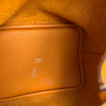 Hermes Orange Clemence Leather Picotin Lock 18 Handbag 2024