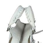 Balenciaga White Croc Embossed S Neo City Bag