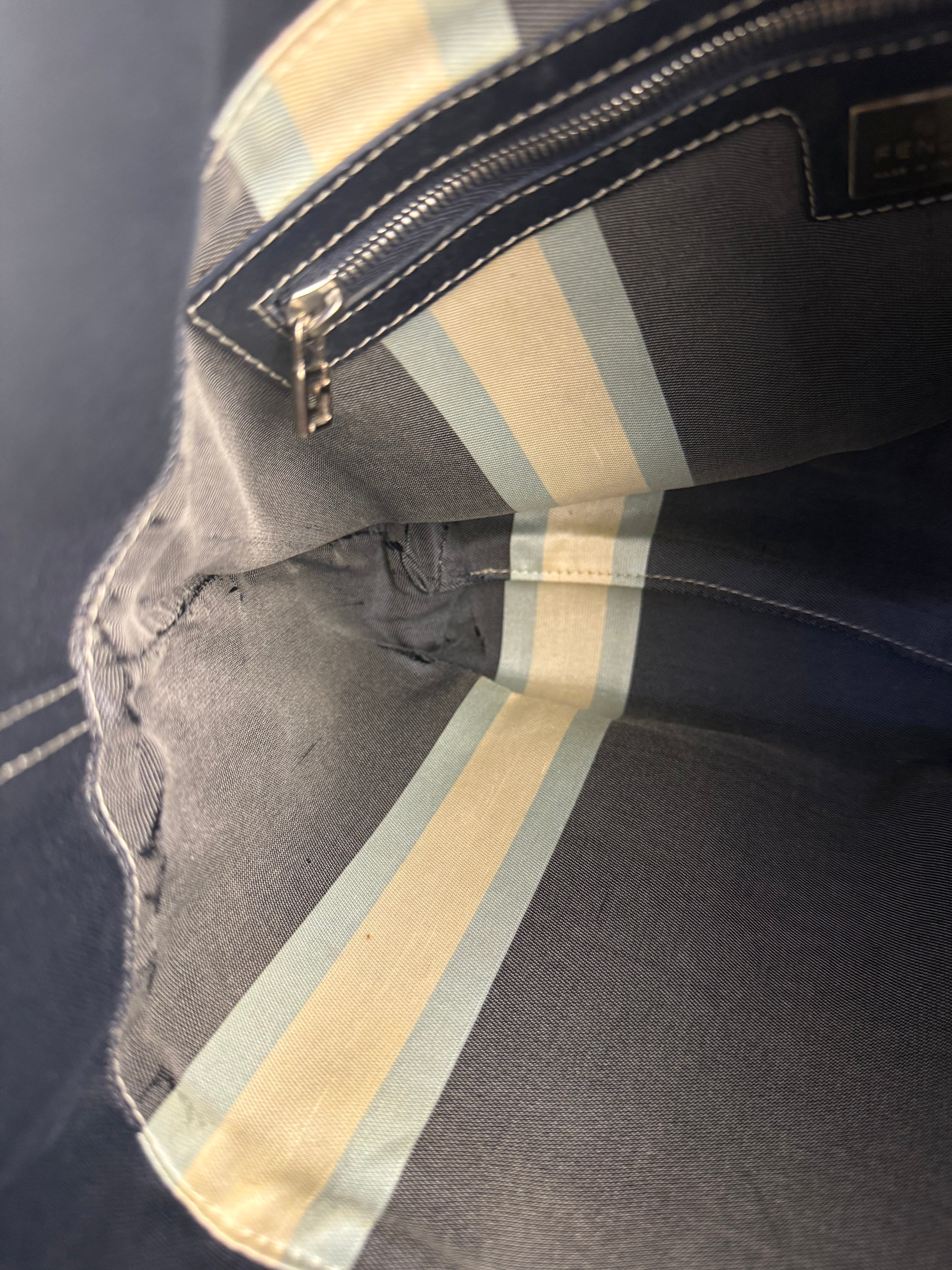 Fendi FF Wave Canvas Shoulder Tote