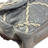 Chanel Grey Leather Ultra Stitch Classic Flap Shoulder Bag 1990