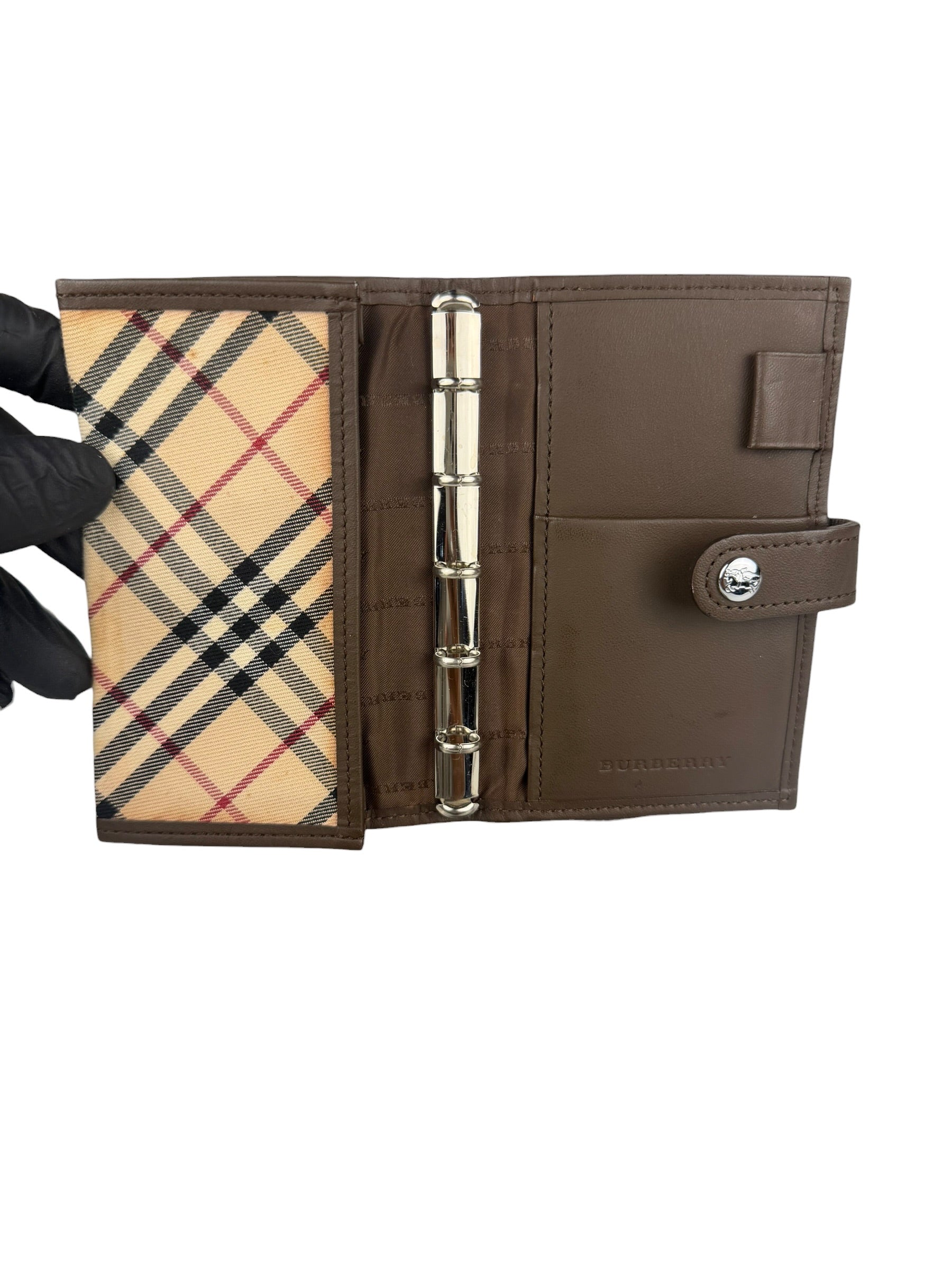 Burberry Vintage Leather Nova Mini 5-Ring Agenda Planner Cover
