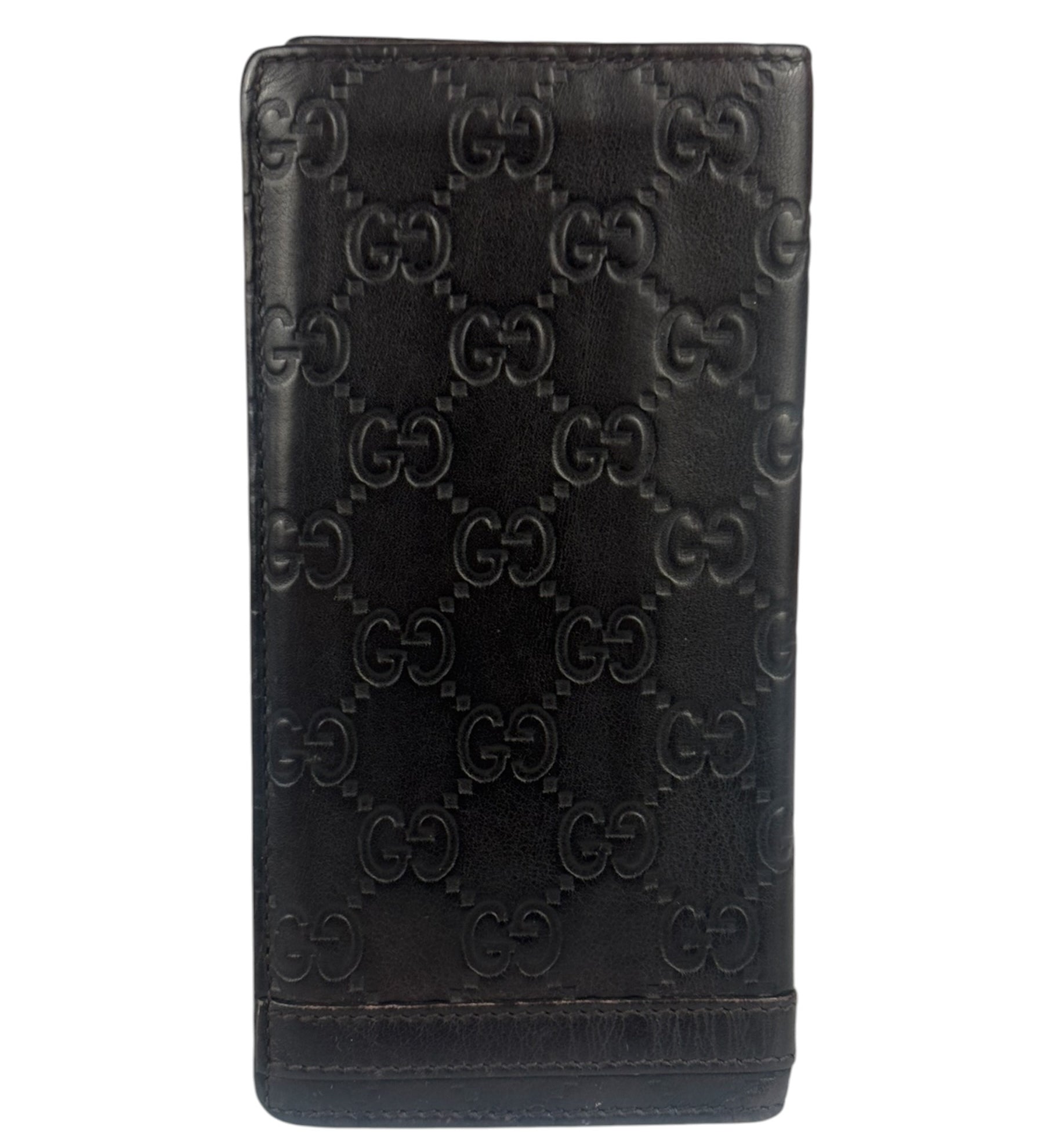 Gucci GG Brown Leather Guccissima Long Wallet