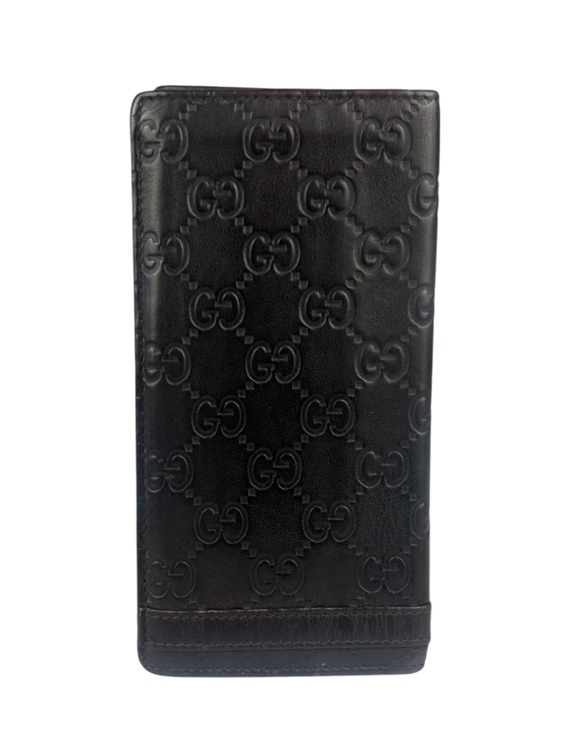 Gucci GG Brown Leather Guccissima Long Wallet