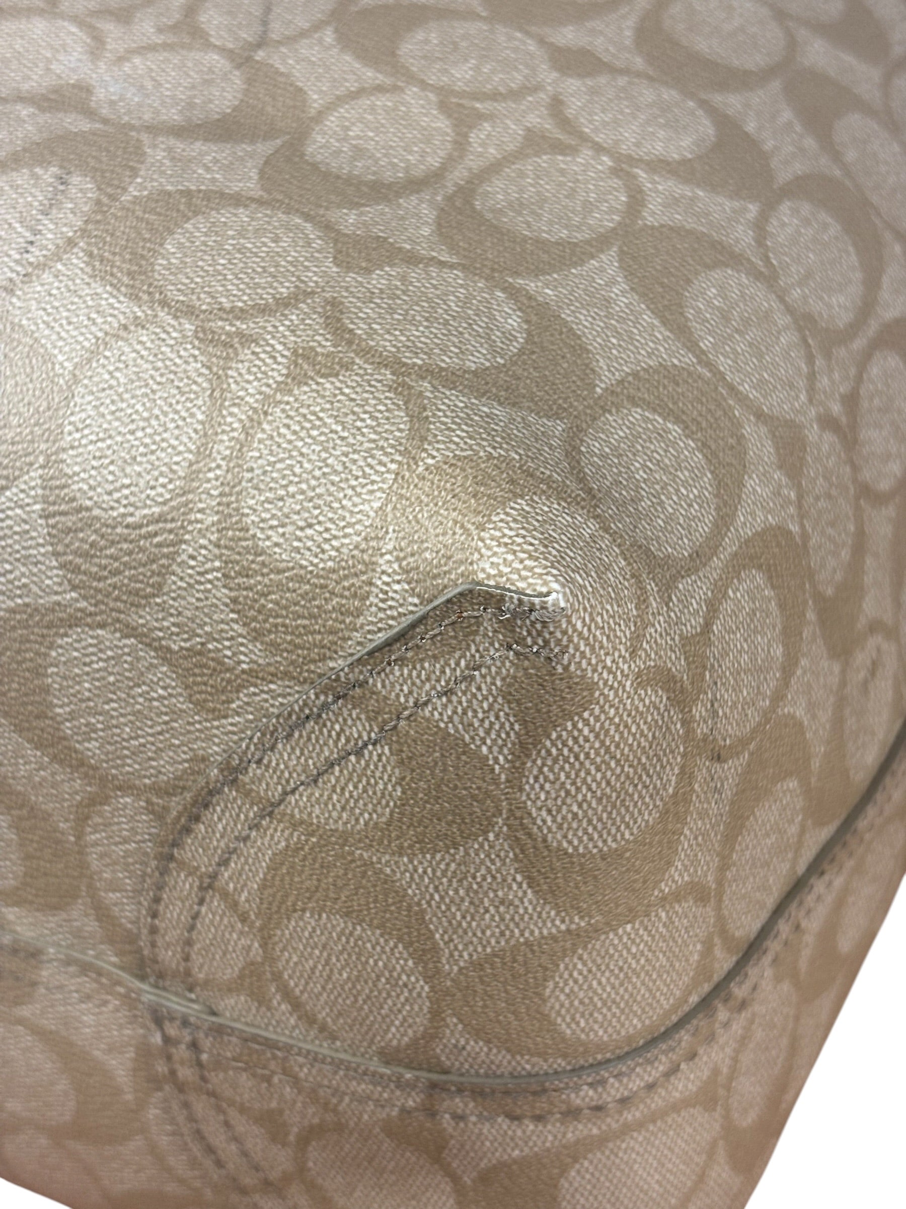 Coach Leather Signature Canvas Reversible City Tote Bag