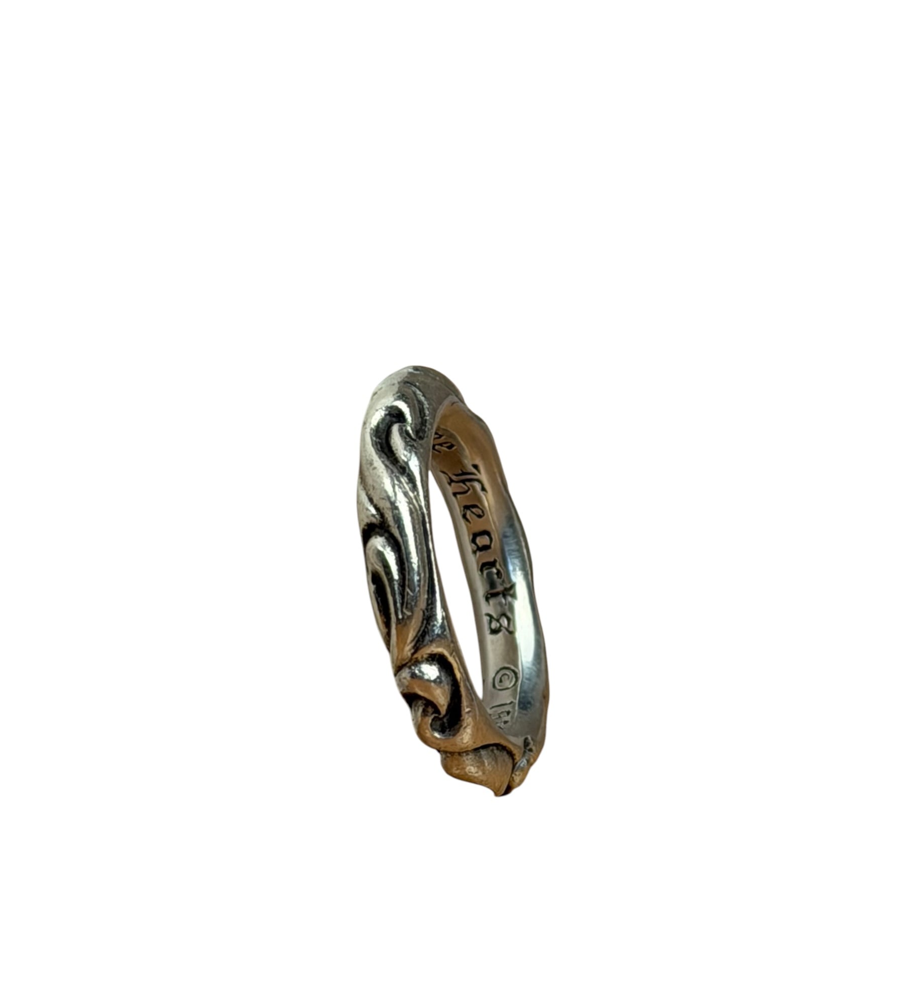 Chrome Hearts 925 Silver Scroll Bag Ring