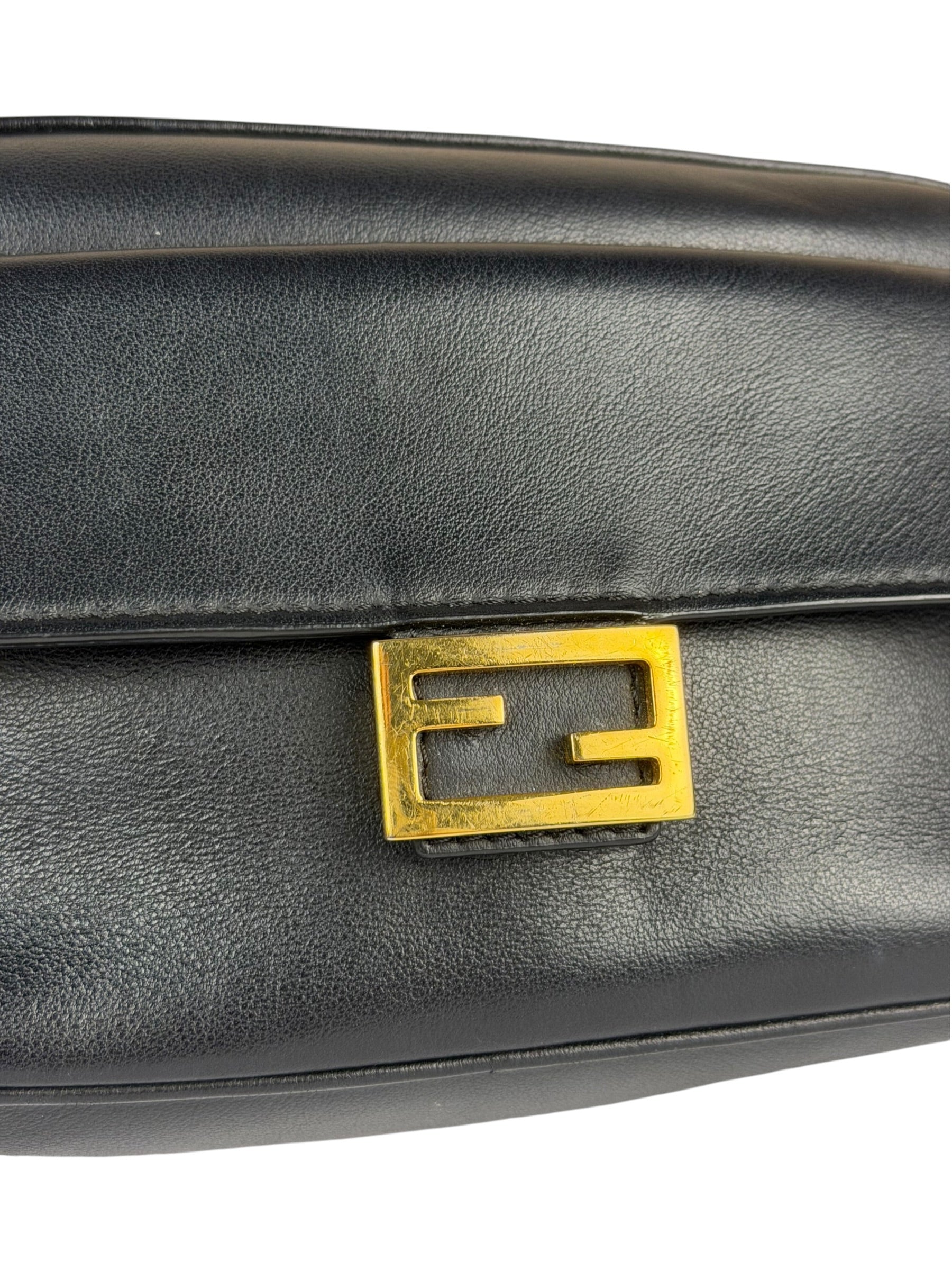 Fendi Black Leather Camera Crossbody