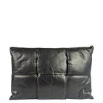 Bottega Veneta Black Leather Maxi Intrecciato Padded Pouch