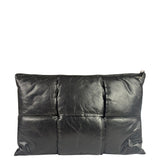 Bottega Veneta Black Leather Maxi Intrecciato Padded Pouch