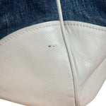 Prada Denim White Leather Trim Saffiano Handbag