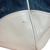 Prada Denim White Leather Trim Saffiano Handbag