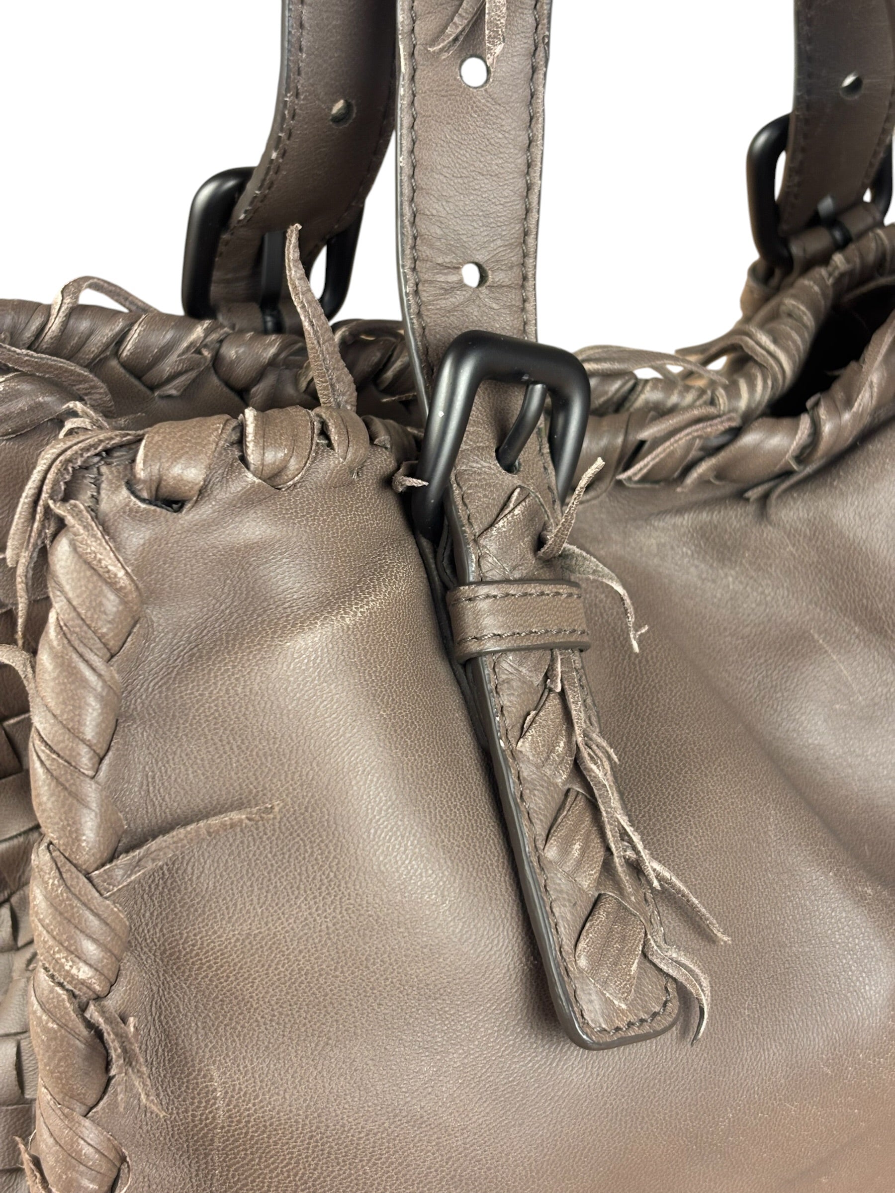 Bottega Veneta Intrecciato Leather Fringe Handbag