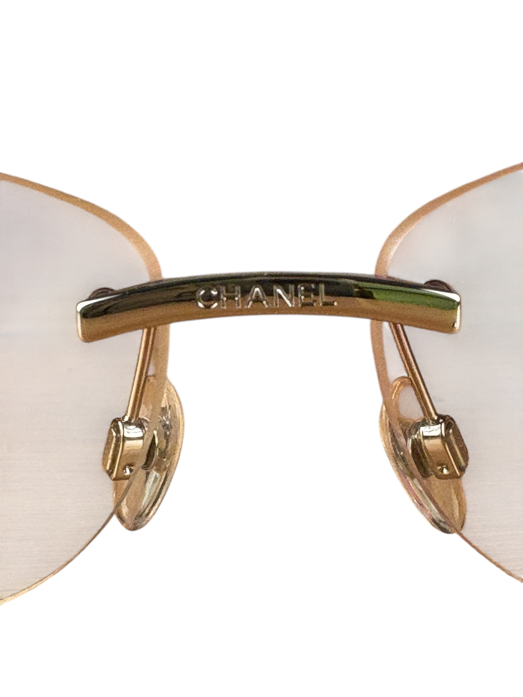 Chanel Pink Floral Frameless Sunglasses