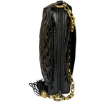 Chanel Black Quilted Patent Leather Camera Bag 1989