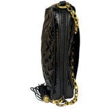 Chanel Black Quilted Patent Leather Camera Bag 1989
