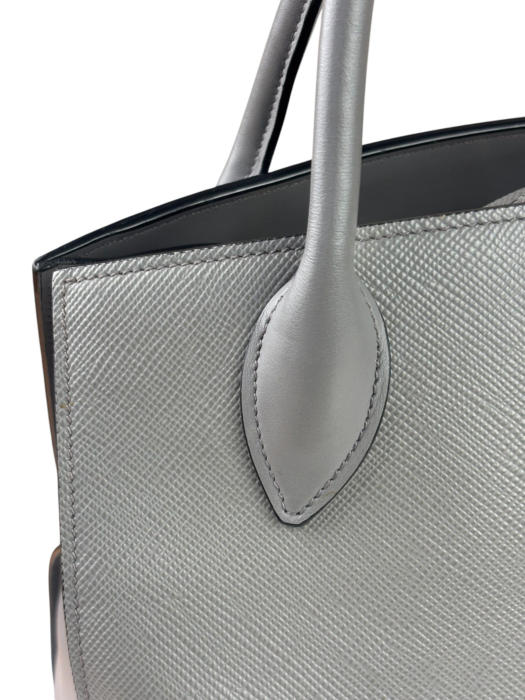 Prada Grey Saffiano Leather Two-Way Tote