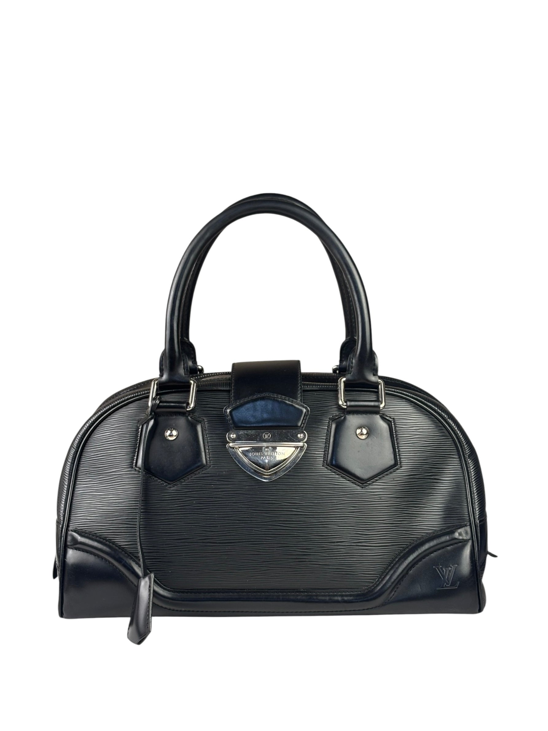 Louis Vuitton Black Epi Leather Montaigne Bowling Handbag