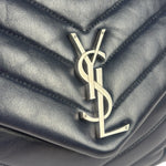 Yves Saint Laurent Navy Blue LouLou Medium Shoulder Bag