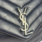 Yves Saint Laurent Navy Blue LouLou Medium Shoulder Bag