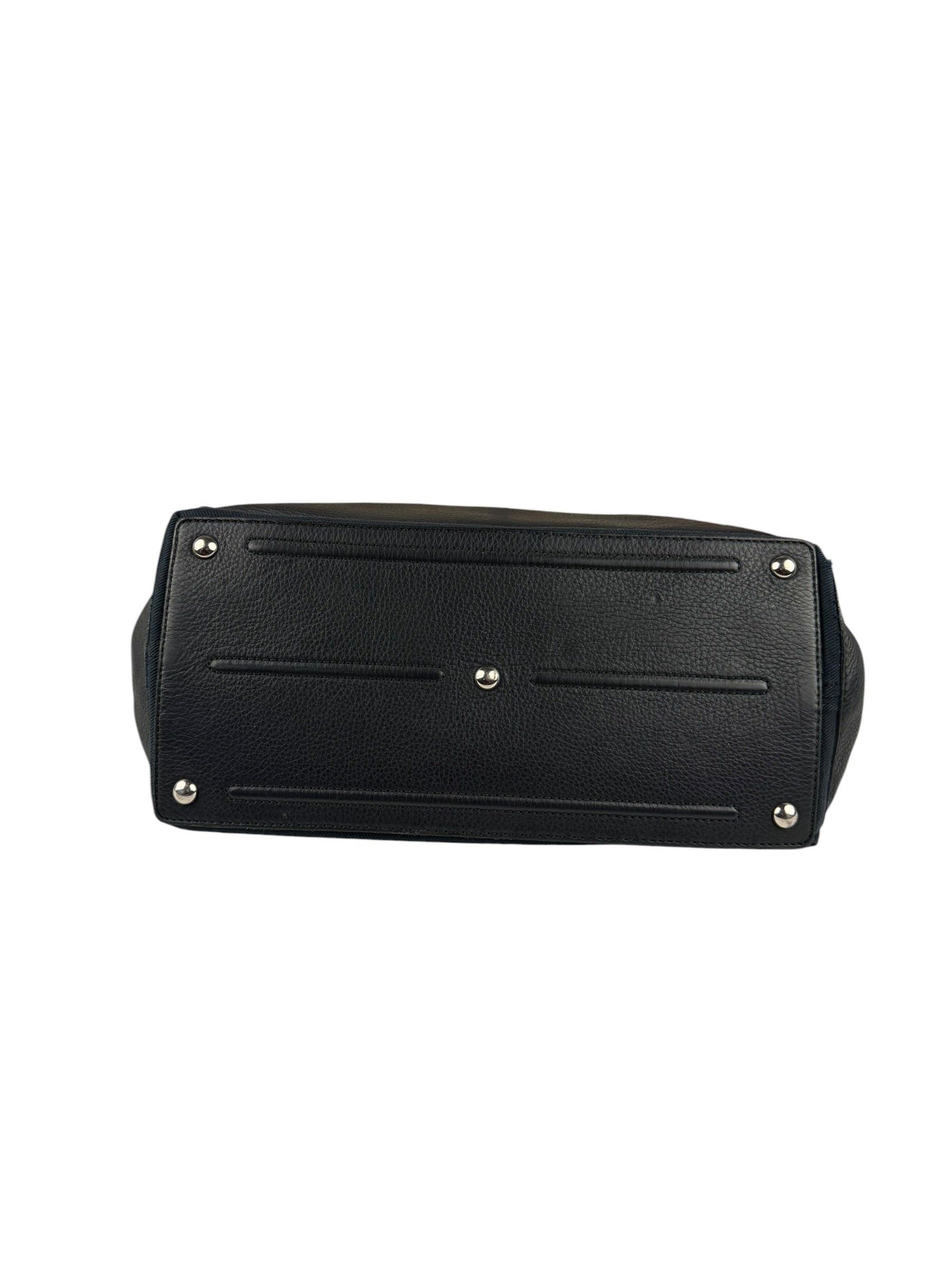 Saint Laurent Vintage Black Leather Top Handle Bag