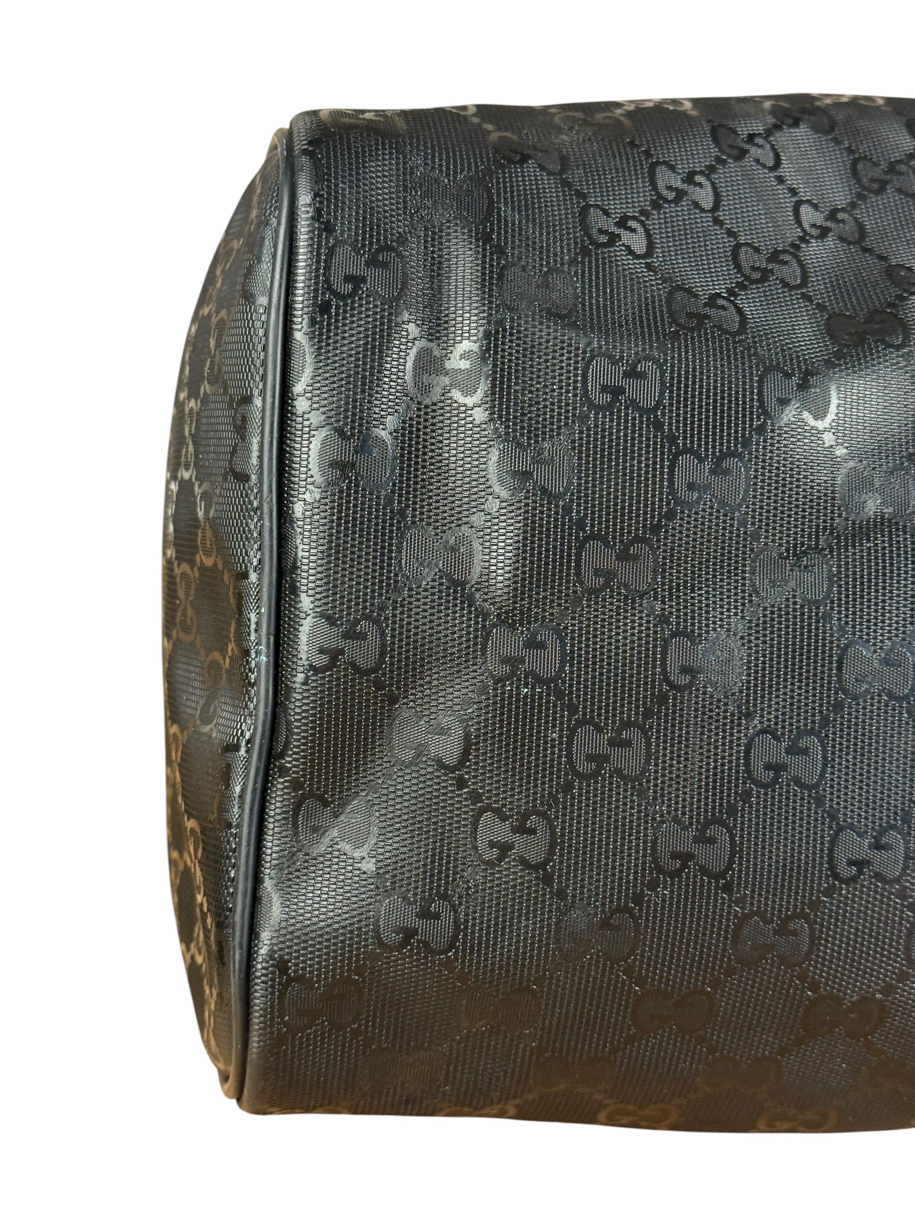 Gucci GG Black Leather Joy Boston Imprime Hand Bag