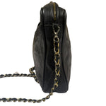 Chanel Vintage Black Quilted Lambskin Camera Bag 1986