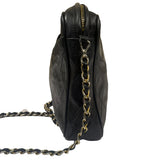 Chanel Vintage Black Quilted Lambskin Camera Bag 1986