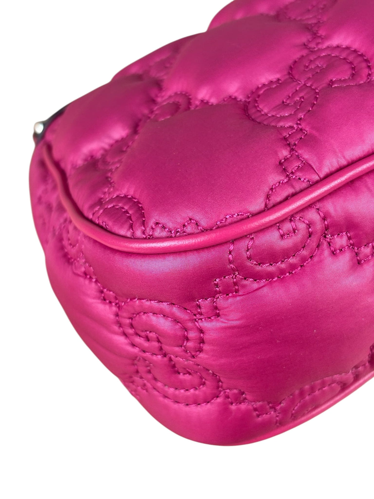 Gucci Pink Leather Trim/Nylon GG Matelasse Shoulder Bag