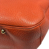 Gucci Orange Pebbled Leather Bamboo Top Handle Hobo Bag