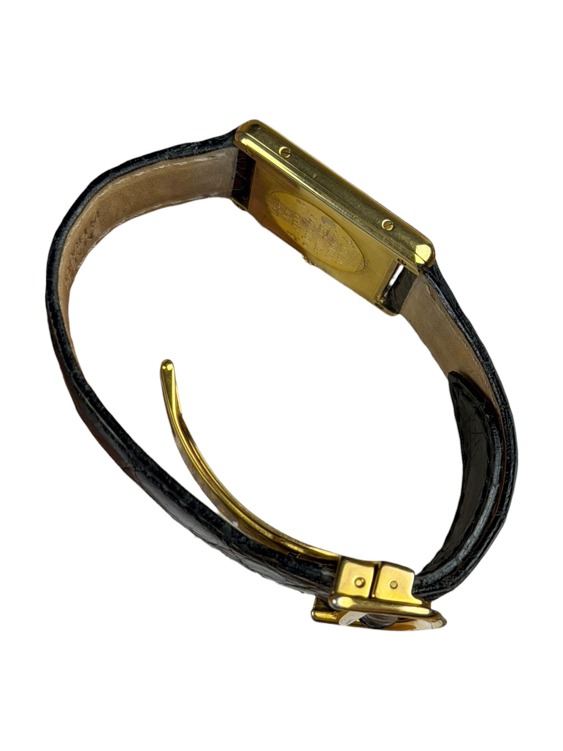 Cartier Must De Tank Tri Color Black Strap
