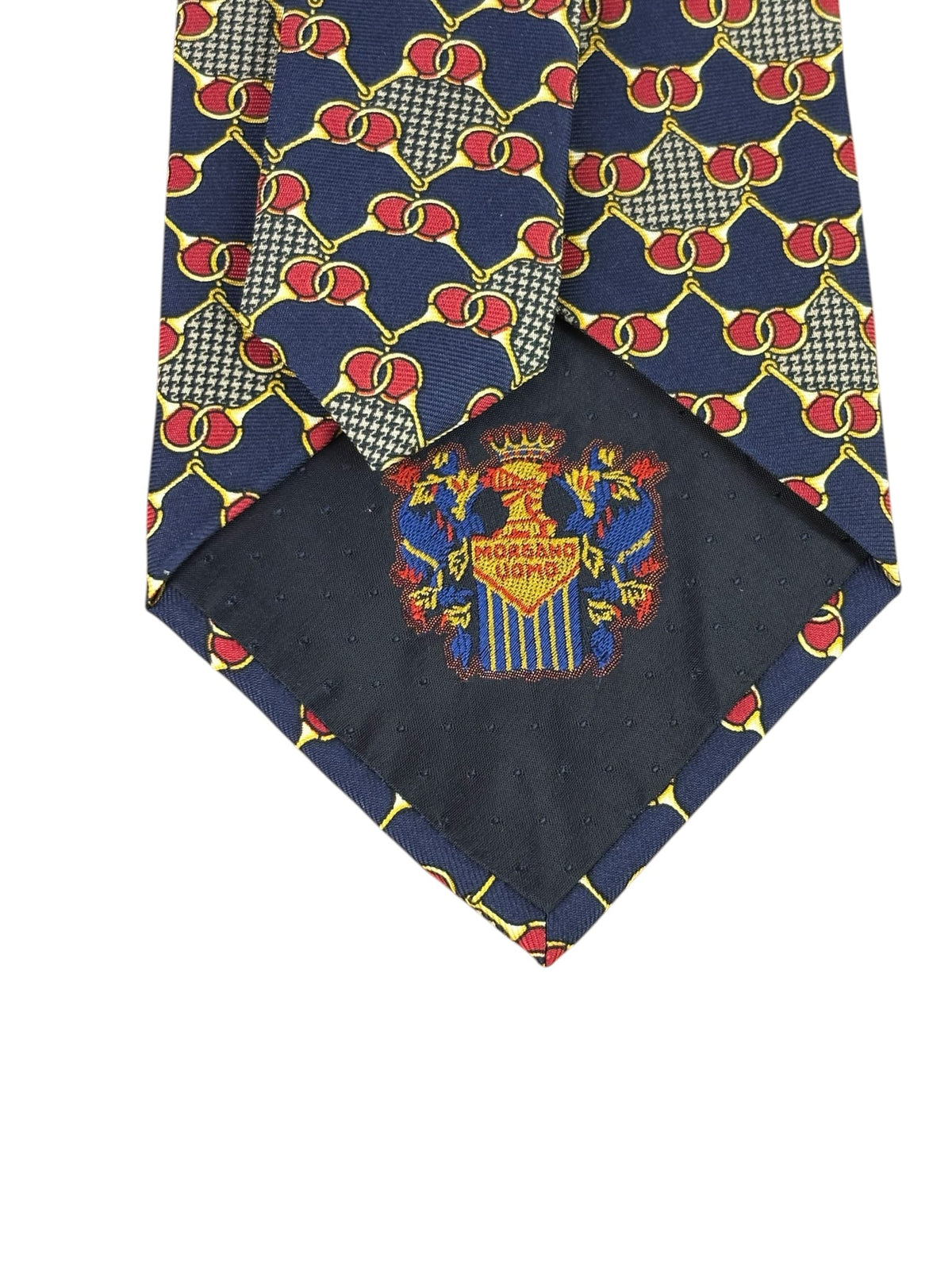 Morgano Uomo Navy Gold Link Print Tie