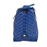 Goyard Blue Leather Goyardine Coated Canvas Shoulder Bag