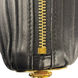 Loewe Leather Bracelet Pleated Pouch Bag Black