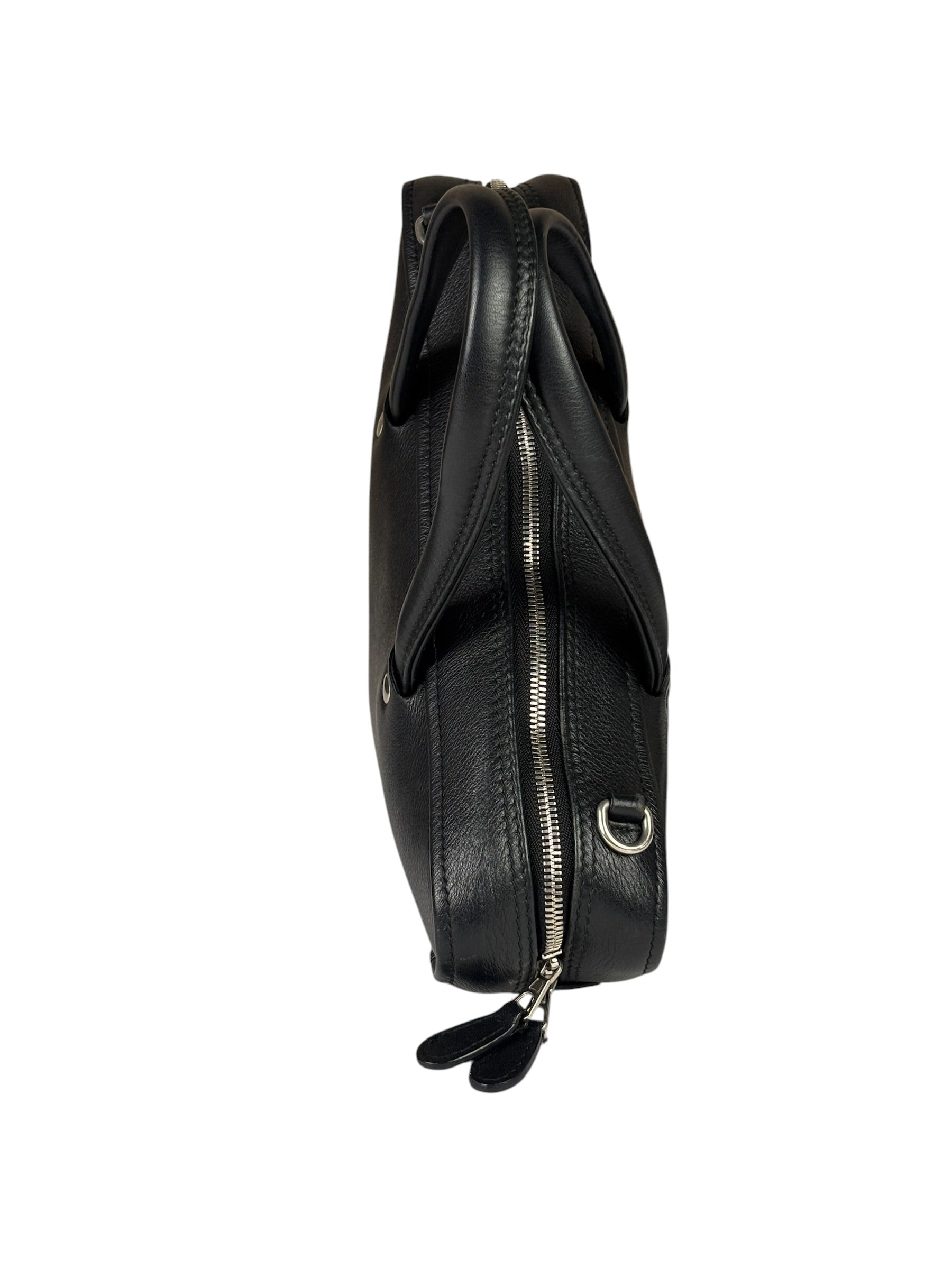 Balenciaga Black Leather Triangle Two-Way Bag