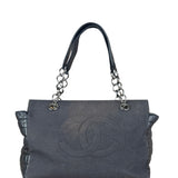 Chanel Vintage Canvas & Leather Chocolate Bar Fold-Over Tote Bag